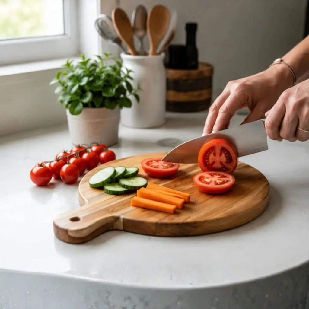 KEEKAR Wooden Cutting Board (Brown Dishwasher Safe)