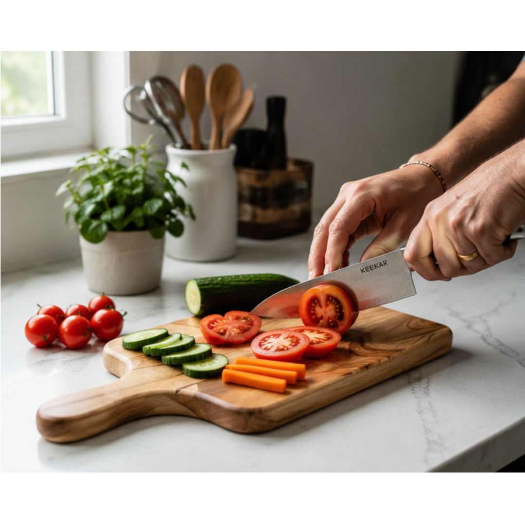 KEEKAR Wooden Cutting Board (Brown Dishwasher Safe)