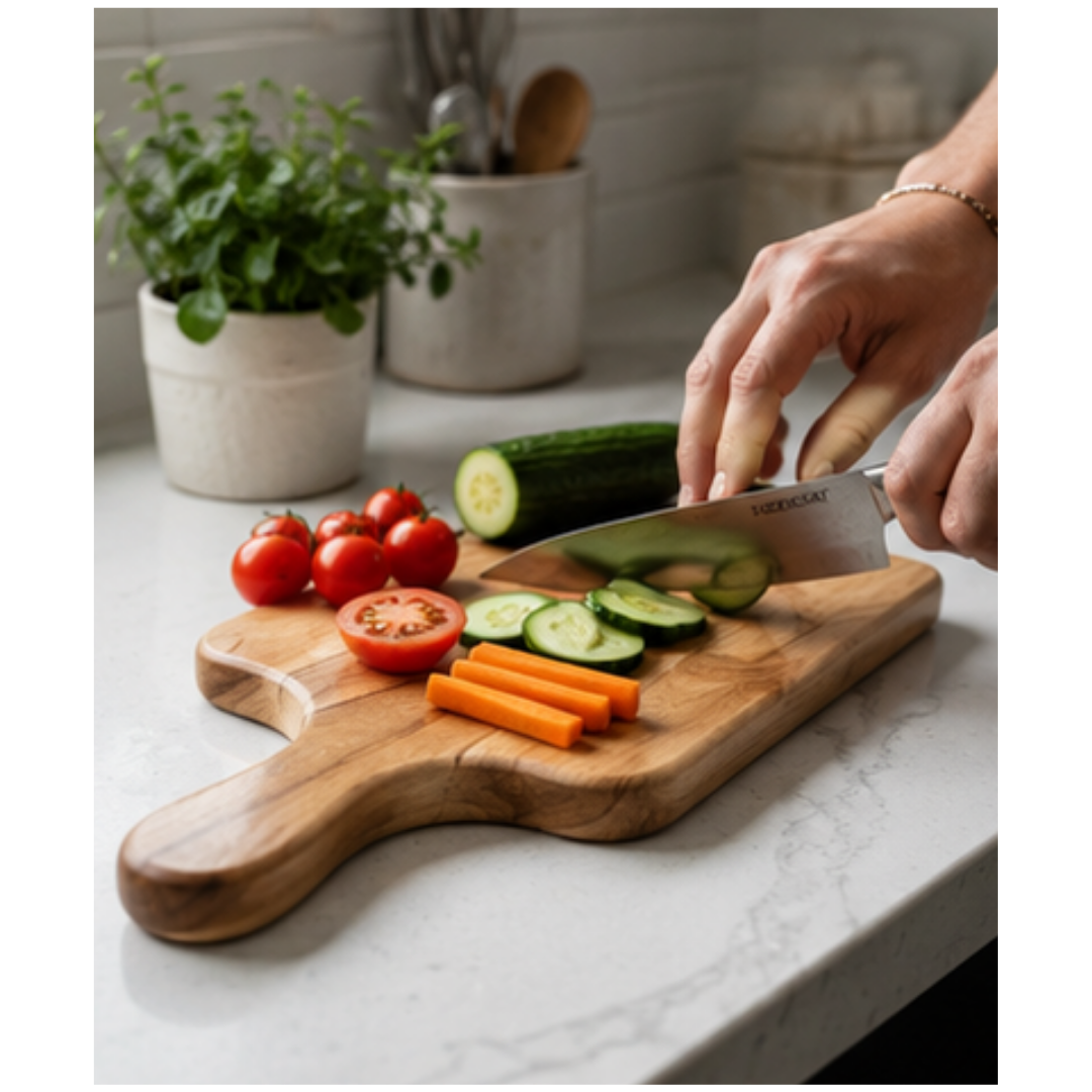 KEEKAR Wooden Cutting Board (Brown Dishwasher Safe)