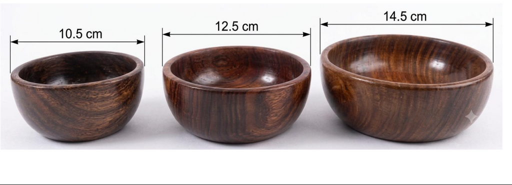 WOODEN BOWL Material: Sheesham Wood  Set of 3