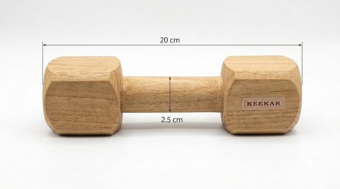 Wooden Dumbbells 700g Fitness Exercise PT Dumbbell for Kids & Adults | Warm-Up Workout Hand Weight | Premium Wood Finish | Home Gym Fitness Equipment