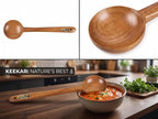 Keekar Handmade Natural Wood Soup Spatula, Kitchen Cooking Utensil Set of 2
