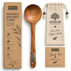 Keekar Handmade Natural Wood Soup Spatula, Kitchen Cooking Utensil Set of 2