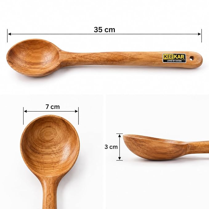 Keekar Handmade Wooden 3-Piece Kitchen Spatula Set for Cooking