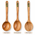 Keekar Handmade Wooden 3-Piece Kitchen Spatula Set for Cooking