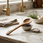 Keekar Handmade Natural Wood Filter Spatula, Food Contact Kitchen Cooking Set of 2