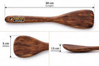Keekar Handmade Natural Wood 6 Piece Flat Spatula Set, Kitchen Cooking